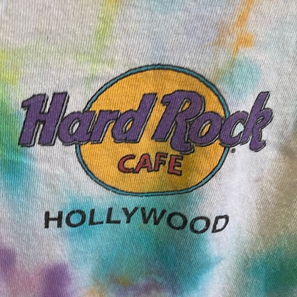 Unisex VINTAGE Hard Rock Cafe HOLLYWOOD tie dyed Small size made in USA/Jamaica - Picture 5 of 11